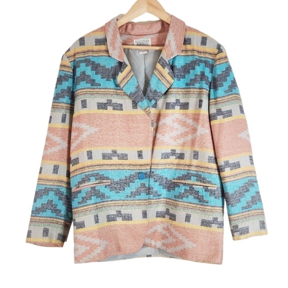 Vintage Bill Blass Western Blazer Jacket Size Medium - Picture 1 of 7